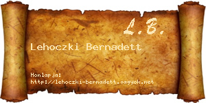 Lehoczki Bernadett névjegykártya