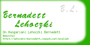 bernadett lehoczki business card